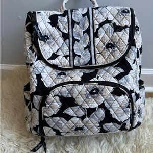 Vera Bradley Black and Cream Quilted Backpack